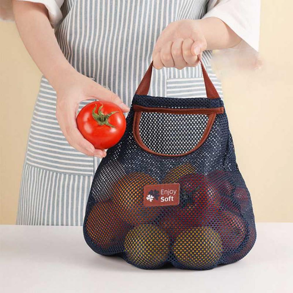 Reusable Hanging Storage Mesh Bag For Fruit Vegetable Garlic Potato Onion Bag s