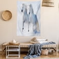 thumbnail image 2 of Winter Tapestry, Galloping Noble Horses on Snow Covered Field Purity Symbols Animals Equestrian Theme, Wall Hanging for Bedroom Living Room Dorm Decor, 60W X 80L Inches, White, by Ambesonne, 2 of 5