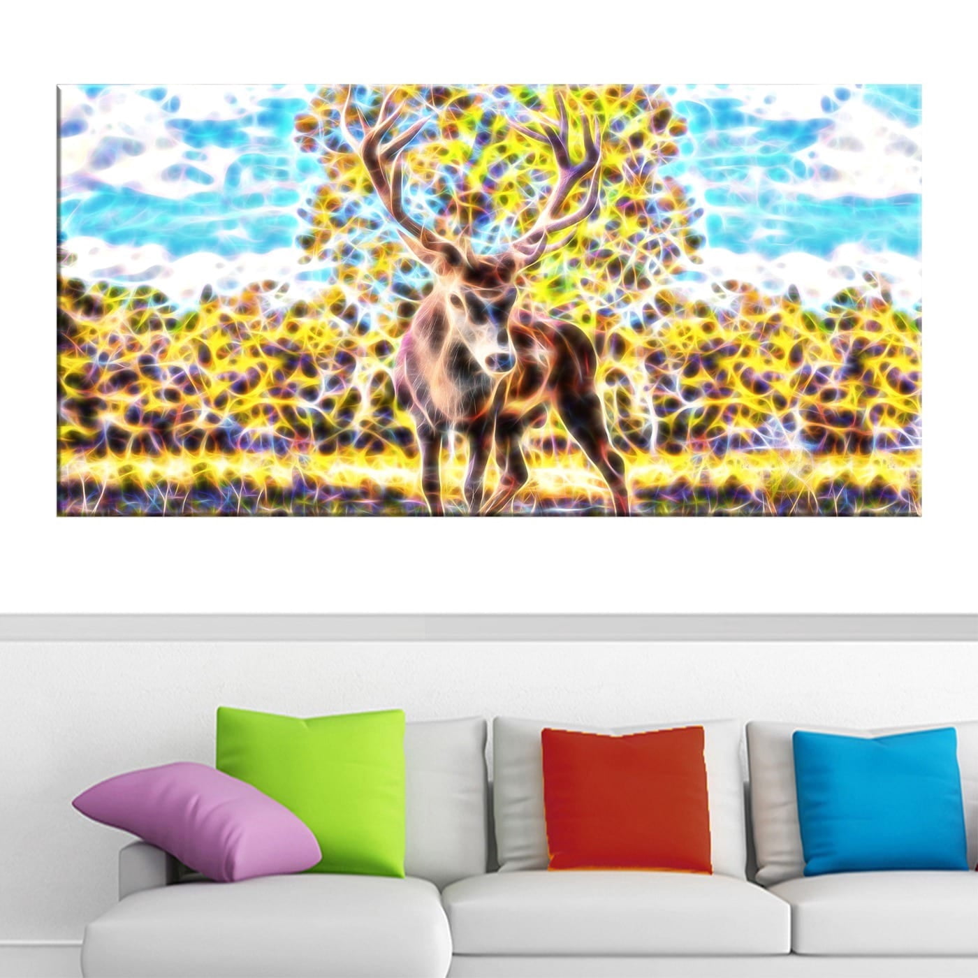 Design Art Deer in the Woods Graphic Art on Wrapped Canvas