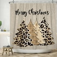 thumbnail image 6 of Leopard Christmas Tree Shower Curtain Winter Pine Tree Snowflake Shower Curtain for Holiday Farmhouse Bathtub Bathroom Decor 72x72 Inch Waterproof Polyester Fabric with Hooks, 6 of 6