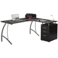 thumbnail image 3 of Scranton & Co Modern Wood L-Shaped Corner Desk with File Cabinet in Espresso, 3 of 9