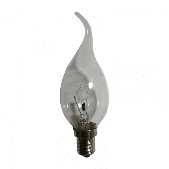10 Pack Small Screw Candle Bulbs 25 Clear Edison Screw Flame Tip Candle Light Bulb Ses E14 240v By Brightfour