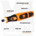 thumbnail image 3 of WEN 23072 Variable Speed Lithium-Ion Cordless Rotary Tool Kit with 24-Piece Accessory Set, Charger, and Carrying Case, 3 of 5