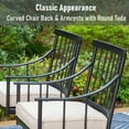 thumbnail image 5 of MF Studio 7-Piece Outdoor Patio Dining Set with 6 Swivel Cushioned Chairs & Large Table for 6-Person, Black & Beige, 5 of 14