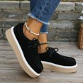 thumbnail image 3 of IUJSOY Women's Retro Lace up Platform Walking Shoes Suede Rouond Toe Fashion Sneakers Loafers, 3 of 5