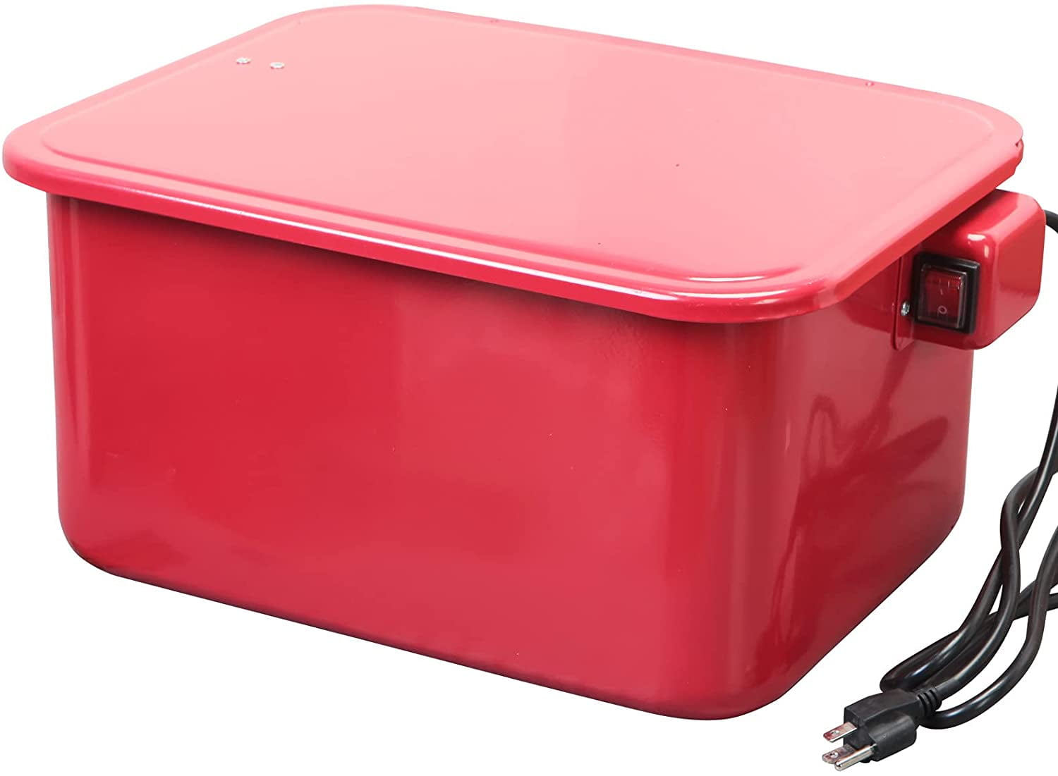 Big Red Portable Steel Cabinet Parts Washer with 110V Electric Pump, 3.5 Gallon Capacity, Red, W1035
