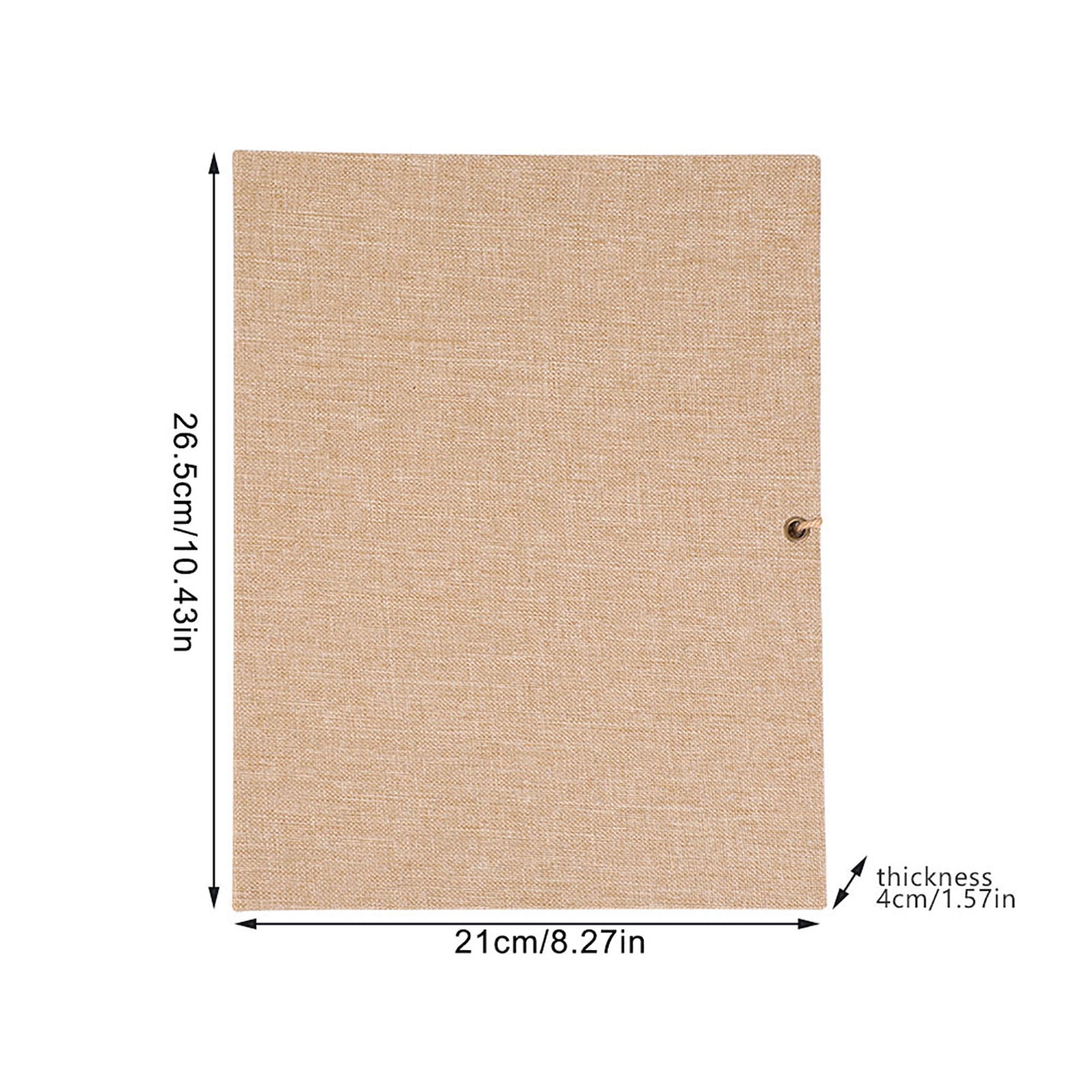 M Buder Creative Linen DIY Craft Card Album Scrapbook with Rope Strap, Vintage Brown Photo Memory Book, 10.43 x 8.27 inches / 26.5 x 21 cm