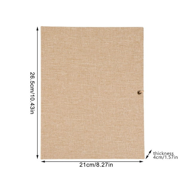 Álbum De Tarjetas Artesanales De Lino Creativo, álbum De Recortes, Hojas Sueltas Simples Con Correa De Cuerda, 30 Páginas, Color Marrón