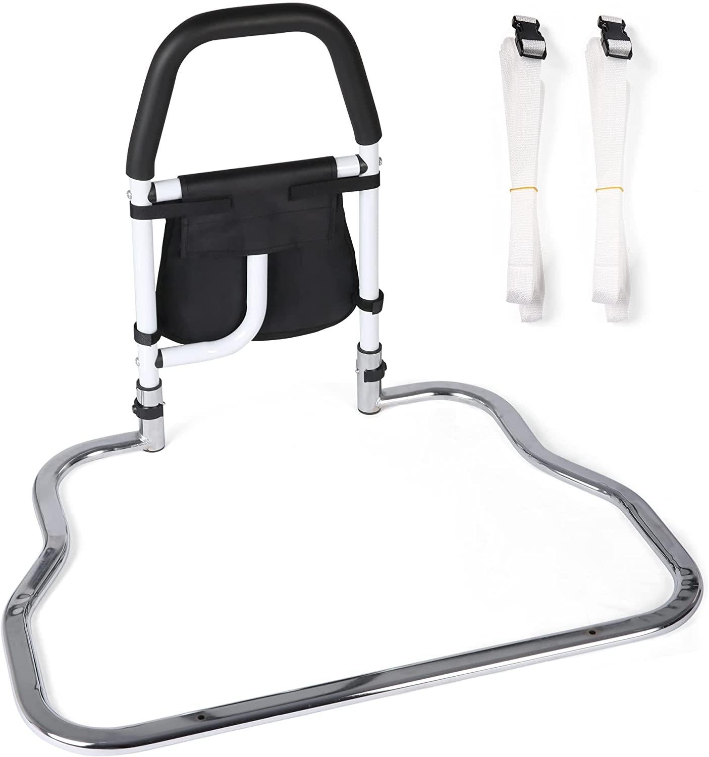 Bed Rails for Senior with Organizer Pouch, Bed Assist Rail with Anchor Strap, Medical Bed Safety
