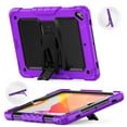 thumbnail image 2 of for iPad Pro 9.7/2017/2018 Case with PET Screen Protector + Pencil Holder + Stand + Shoulder Strap | Heavy Duty Protection 3 Layer Silicone PC Case for iPad 5th/6th Generation | Purple+Black, 2 of 8