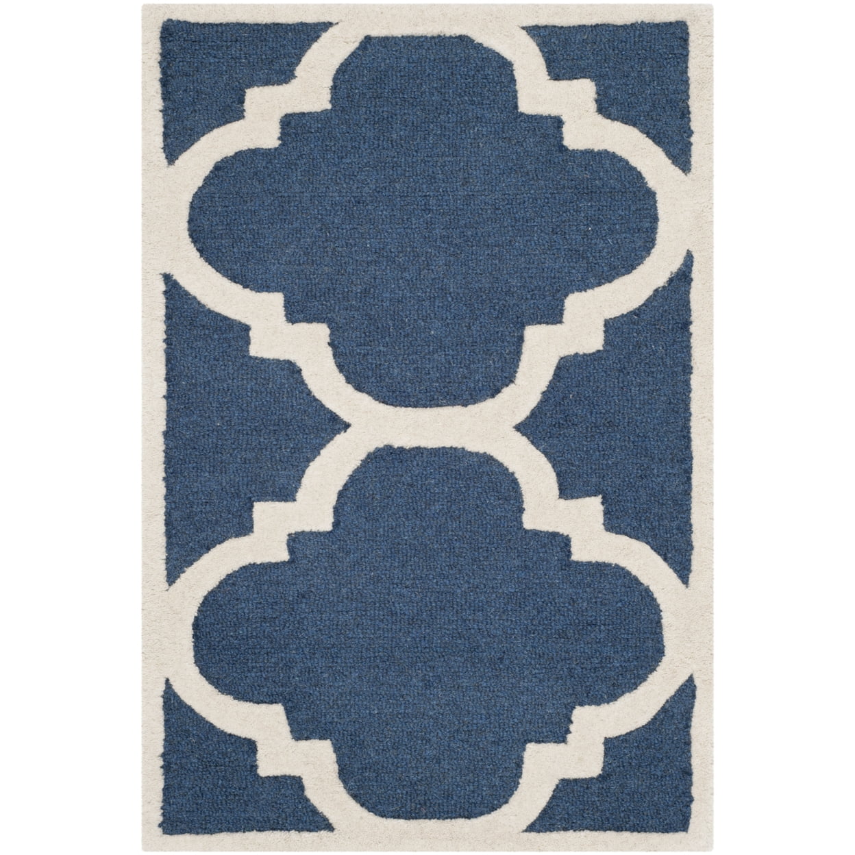 SAFAVIEH Cambridge Justine Geometric Wool Area Rug, Navy/Ivory, 8' x 10'