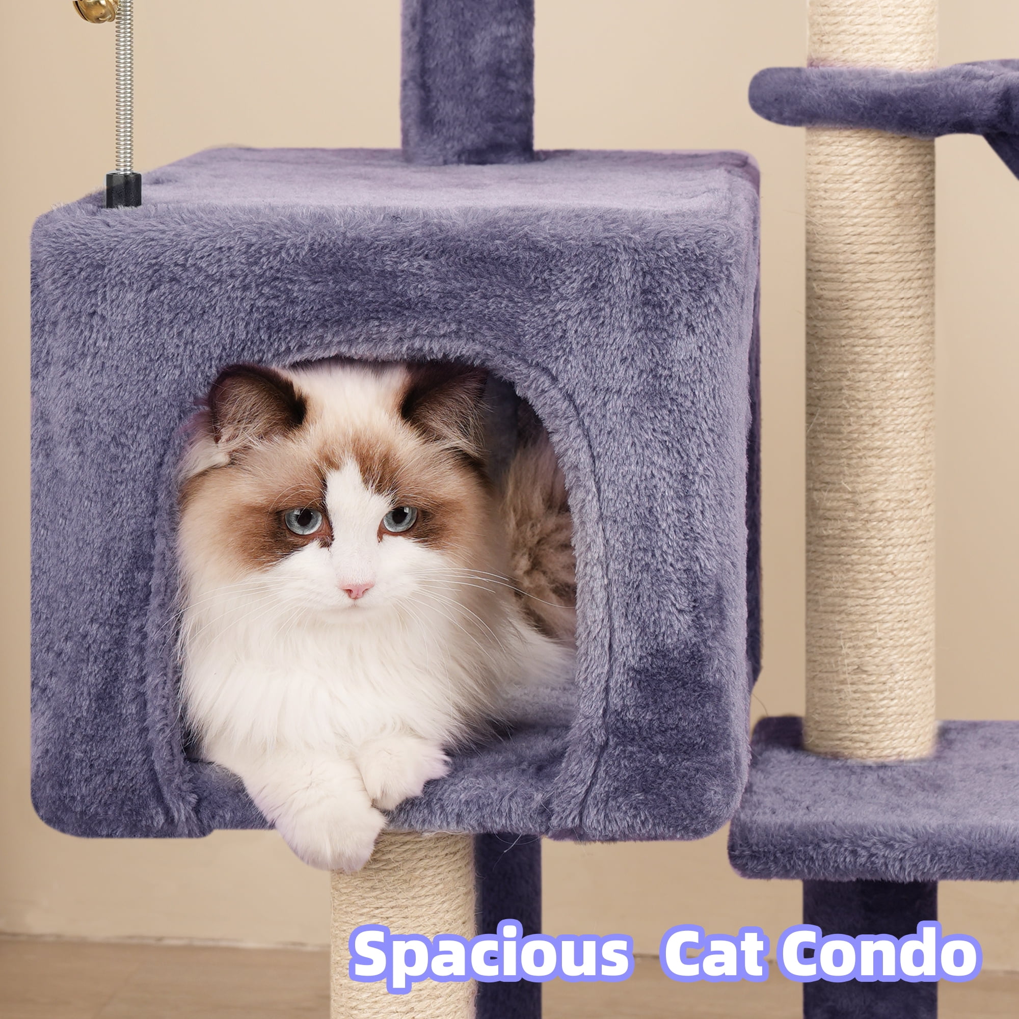WK 35.43" Cat Tree Tower with Cat Scratching Posts,Cat tower with Cat Condo and Toy Balls,Grey