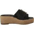 thumbnail image 6 of Sam Edelman Celia Black Raffia Slip On Squared Open Toe Wedge Heeled Sandals (Black Raffia, 7), 6 of 6