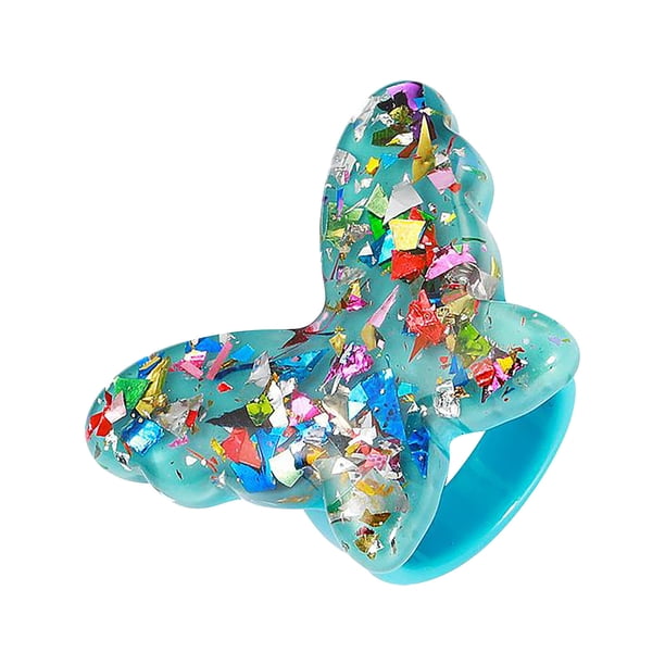 Anillo de mariposa de color de moda para mujer Anillo de mariposa de acrílico lindo creativo Wmkox8yii fajkfhkj1657