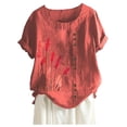 thumbnail image 3 of Fall Outfits for Women 2026 Tops for Teachers Cotton Linen Breathable Button Down Shirts Stretch Spring Outfits Trendy Vacation Clothes, Pink,XXL, 3 of 3