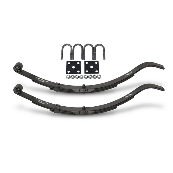 LIBRA Trailer Leaf Spring 3 Leaf Slipper 750lbs Cap for 1500lbs Axle & U Bolt Kit