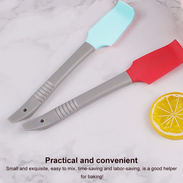 Silicone Cake Spatula Heat-Resistant Cream Rubber Scraper Non-stick Kitchen Silicone Spatula Rubber Scraper Utensil for Mixing Baking, Red