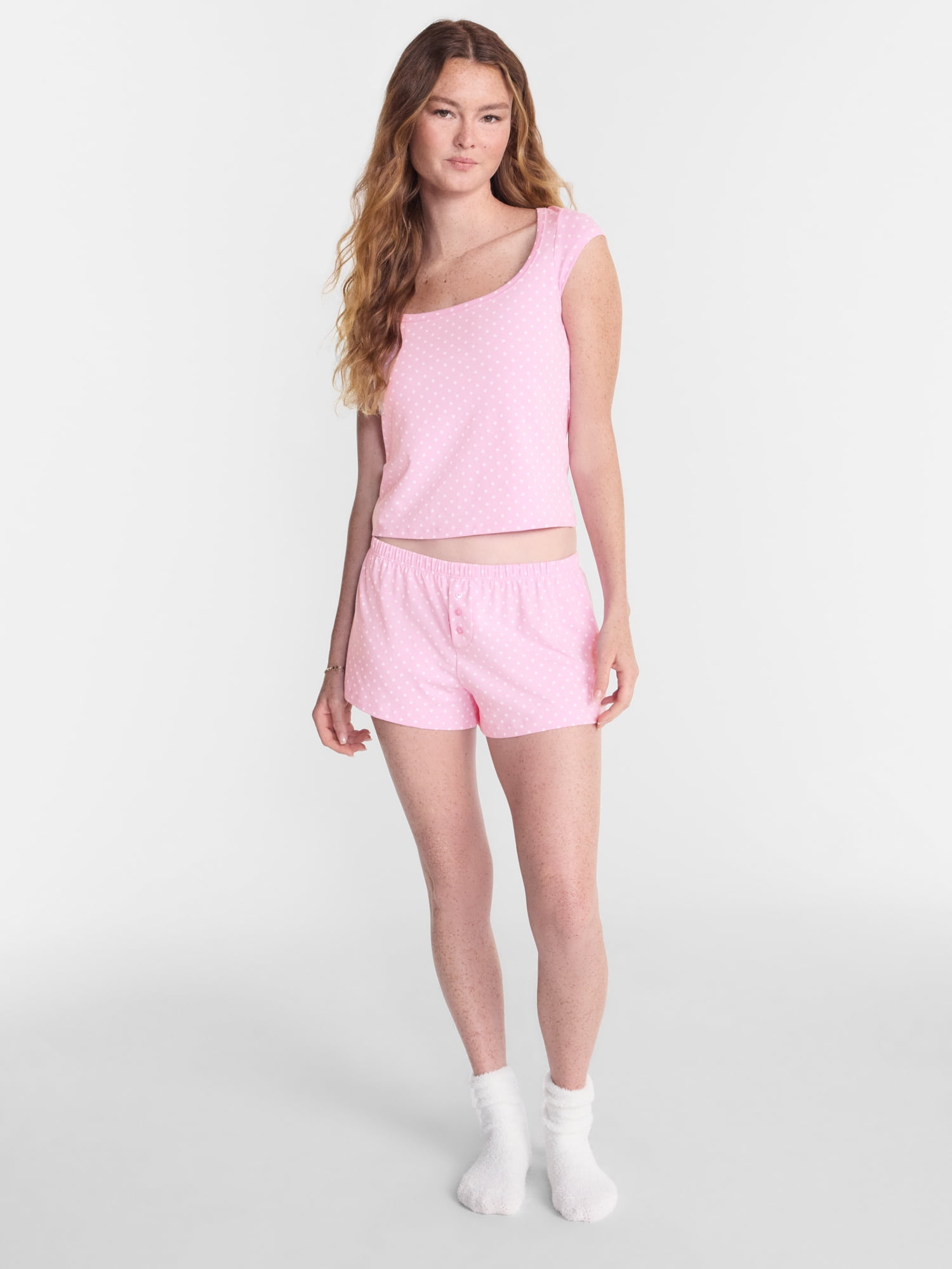 No Boundaries Cloud Core Scoop Neck Sleep Tee, Women's XXS-3X