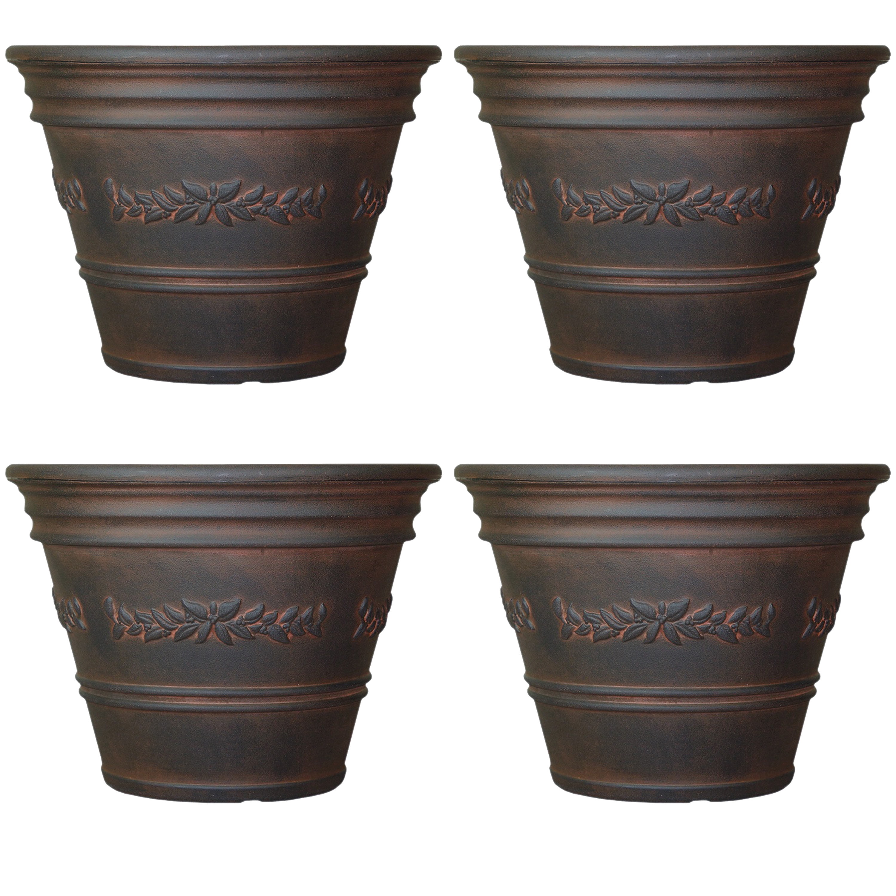 Sunnydaze Laurel Flower Pot Planter, Outdoor/Indoor HeavyDuty Double
