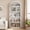 Antique White01, variant on 71" Tall Arched Bookshelf,Bookcase with Storage,Mid-Century Modern 3-Tier Bookshelf with Door, for Living Room,Kitchen,Home Office
