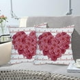 thumbnail image 2 of Valentines Day Outdoor Waterproof Pillow Covers 20x20 Inch Set of 2 Love Heart Roses Throw Pillow Covers Valentines Day Decor Pillow Cases for Patio Garden, 2 of 6