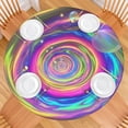 thumbnail image 2 of Colorful Tie Dye Spiral Pattern Round Fitted Tablecloth with Elastic Edge,Dining Table Cover Waterproof,Outdoor Round Tablecloth for Camping,Dining,Indoor and Outdoor, 2 of 7