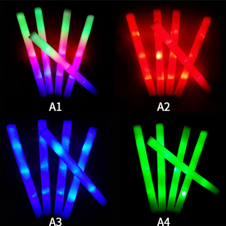 1-3PCS LED Foam Glow Sticks RGB Colorful Fluorescent Stick Flashing Stick  Built-in Battery for Party Wedding Birthday Supplies
