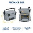 thumbnail image 3 of QinaQin 20 Quart Rolling Cooler, Portable Hard Shell Ice Chest with Wheels, Lockable Lid and 5 Day Ice Retention, 3 of 8