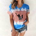 thumbnail image 2 of Mujeres Casual Cuello Redondo Manga Corta Estampado Jersey Blusa Camiseta Tops Sueltos OAVQHLG3B Store  lin121212, 2 of 4