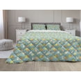 thumbnail image 1 of Pear Comforter & Sham Bedding Set, Colorful Sketchy Drawn Whole Fruit and Slices Vegan Meal, 3 pcs Duvet Set Microfiber Filling Quilt, 5 Sizes, Teal Apricot, by Ambesonne, 1 of 4