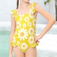 thumbnail image 2 of Traje de Baño de Niña con Encaje Dulce E Impresión de Flores, Lindo Diseño de Correa de Hombro para la Playa Y la Piscina, 2 of 7
