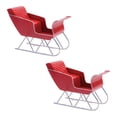 thumbnail image 2 of Melrose Christmas Santa Sleigh, 12-inch Length, Metal, Red, Holiday Season Centerpiece, 2 of 2