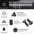 thumbnail image 3 of Uxcell 50 Pcs M4 x 12 mm Flat Countersunk Head Socket Cap Machine Screws Full Thread, 3 of 7