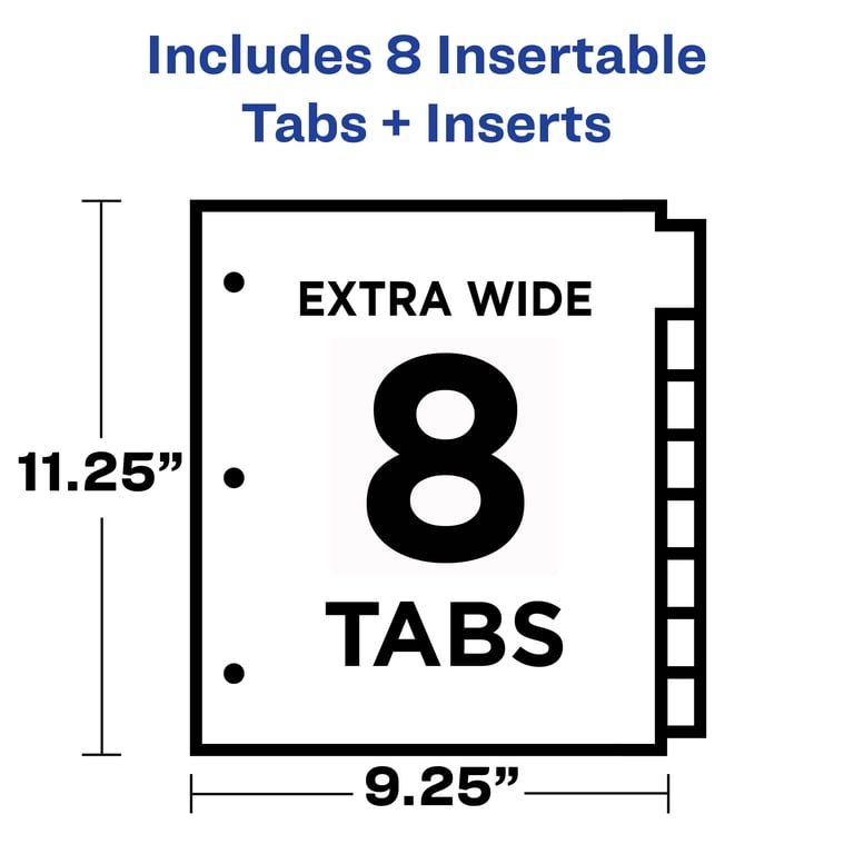新品未開封・ダブルバスター3袋セット Avery 8-Tab Plastic Dividers Pack for Subject Binders with Pockets