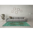 thumbnail image 3 of Ahgly Company Machine Washable Indoor Rectangle Persian Turquoise Blue Traditional Area Rugs, 7' x 10', 3 of 4