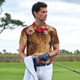 thumbnail image 3 of Fotbe White And Red Daisy Cow Camiseta Polo de Golf para Hombre con Estampado – Camisa Deportiva Transpirable con Cuello Abotonado-Small, 3 of 6