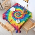 thumbnail image 2 of Colorful Rainbow Tie Dye Spiral Pattern Square Tablecloth,Waterproof Square Table Cover,Wipeable Spillproof Washable Table Cover for Home Kitchen Party Decor 42"X42"(107x107cm), 2 of 6