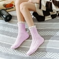 thumbnail image 4 of 3PCS Women Autumn Winter Cute Solid Color Coral Fleece Socks Warm Socks, 4 of 9