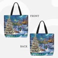thumbnail image 3 of Vsdgher Christmas Tree print Tote Bag for Women Shoulder Bag with Zipper Large Shoulder Bag Handle Handbag Portable Washable for Travel, Work, 3 of 8