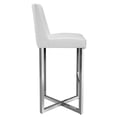 thumbnail image 3 of Sunpan Howard 29.25" Contemporary Faux Leather Barstool in White, 3 of 4