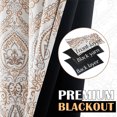 thumbnail image 3 of Curtainking 100% Blackout Curtains 96 in Taffy Damask Medallion Window Curtains for Bedroom Grommet Thermal Insulated Drapes for Living Room Vintage Luxury Window Treatments Set 2 Panels, 3 of 7