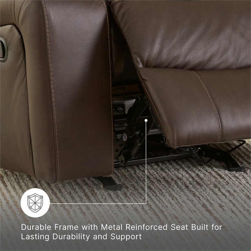 Signature Design by Ashley Leesworth Dark Brown Power Reclining Sofa