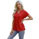 thumbnail image 5 of Eres Más Que una Camisa de Puntuación de Prueba Sexy de Manga Corta Lentejuelas Suelta Camisa de Blusa con Cuello en V, Poliéster, 5 of 9
