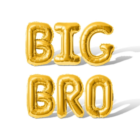 Letter Balloons - BIG BROTHER 16" Inch Alphabet Letters Foil Mylar Balloon Baby Shower Party Banner (Gold)