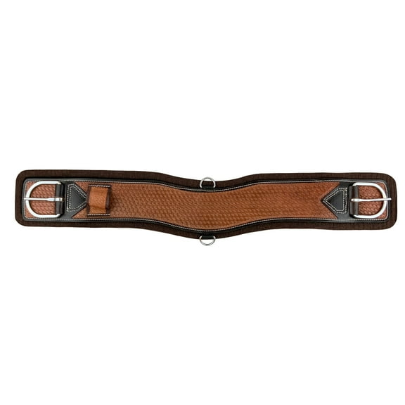 Showman Basketweave Tooled Felt Bottom Girth (30")
