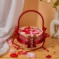 thumbnail image 2 of Elegant Flower Petal Shape Basket for Wedding Flower Girls Portable Decorative Accessory Event Decoration, 2 of 8