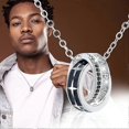 thumbnail image 2 of Double Ring Necklace Men's Personality Star Pendant Fashion Epoxy Ring Necklace, 2 of 4