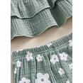 thumbnail image 6 of Toddler Baby Girls Shorts Set, Dual Layer Camisole with Elastic Waist Flower Print Shorts Summer Outfit, 6 of 8