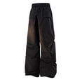thumbnail image 4 of Blmnix Cargo Pants Pants Men Baggy Low Rise Travel Pants Palazzo Jean Wide-Leg Long Black Casual Pants for Men,XXL, 4 of 9