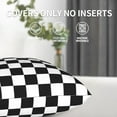 thumbnail image 5 of Black and White Checkered Plaid Throw Pillow Covers Set of 2 Pillow Cushion Cases Square Pillowcases for Sofa Bedroom Living Room Car, 18 X 18 Inch, 5 of 6